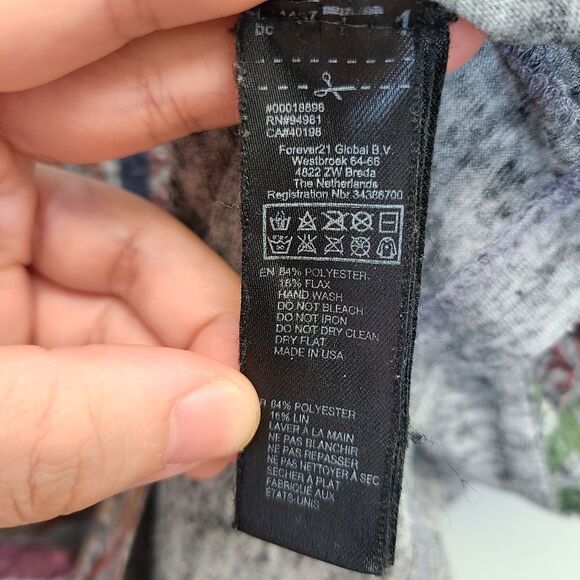 Forever 21 Grey Multi Colored Tribal Crop Top Womens S - Picture 8 of 8